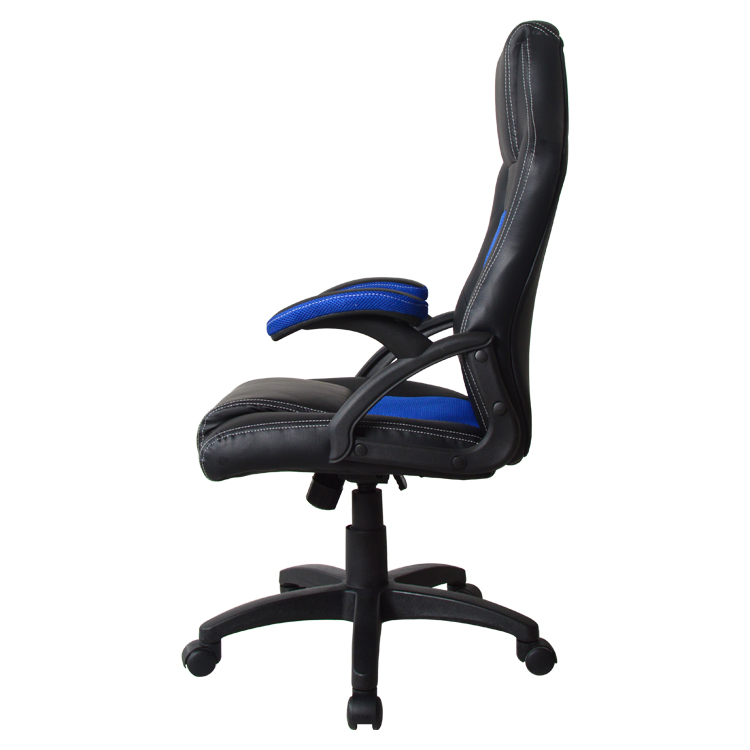 Gamestoel Wouter junior bureaustoel - racing gaming stijl - hoogte verstelbaar - zwart blauw - VDD Stage Gamestoel Wouter junior bureaustoel - racing gaming stijl - hoogte verstelbaar - zwart blauw - VDD Stage