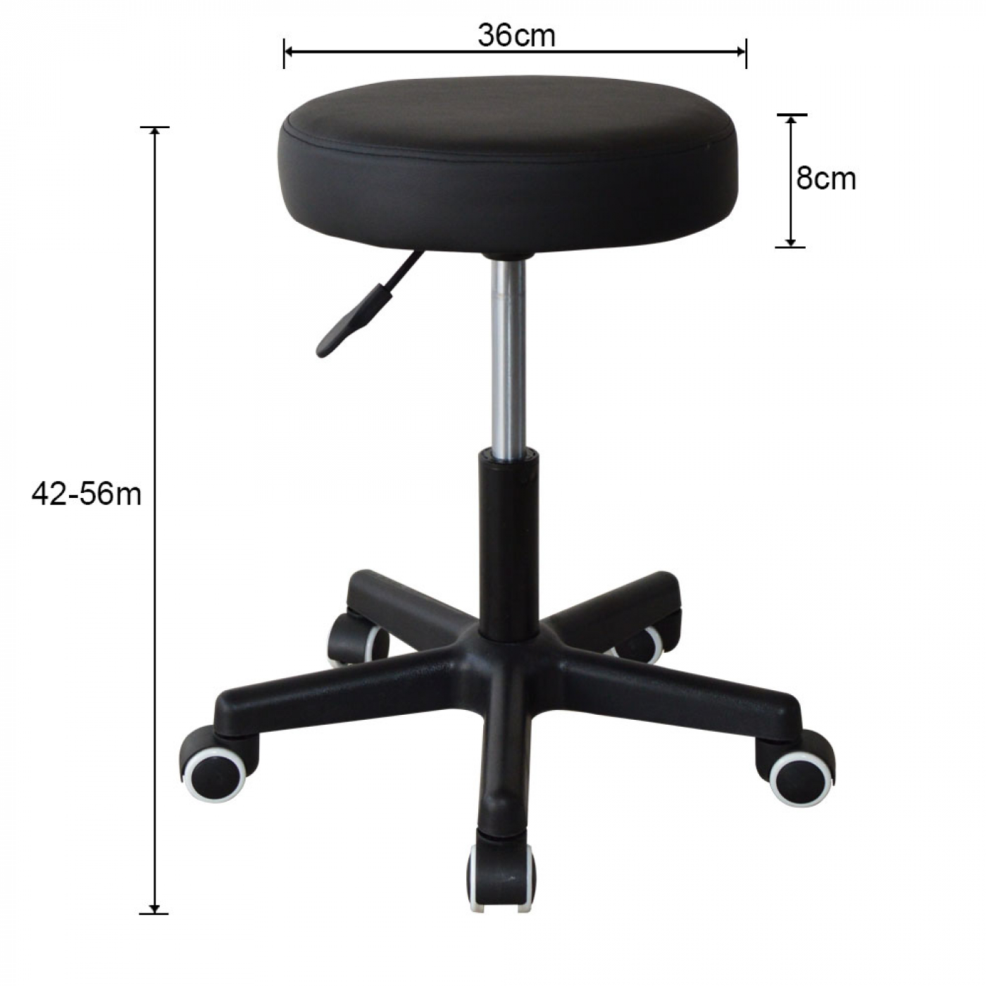 Kantoorkruk - bureaukruk - werkkruk - tabouret - hoogte instelbaar - zwart - VDD Stage Kantoorkruk - bureaukruk - werkkruk - tabouret - hoogte instelbaar - zwart - VDD Stage