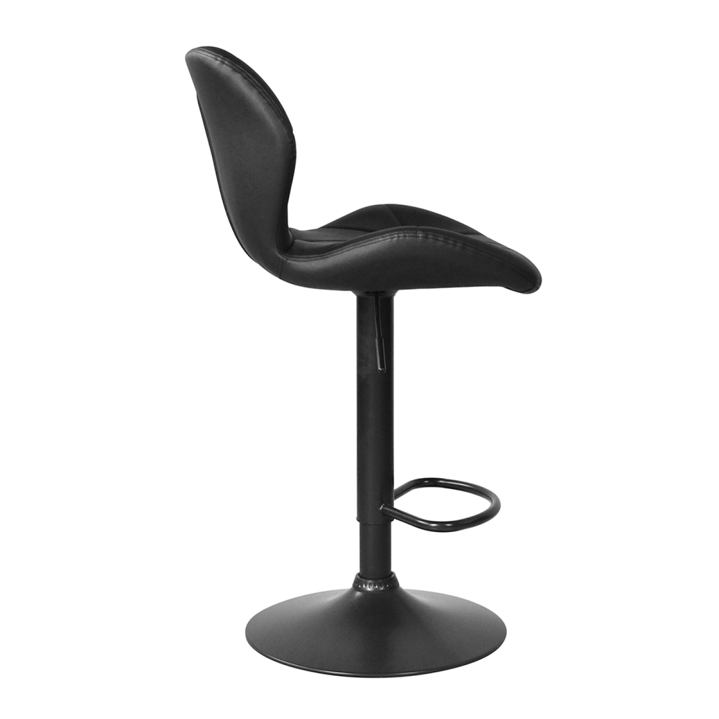 Set van 2 zwarte barstoelen - Barkrukken met rugleuning - In hoogte verstelbare barkrkukken - alternatieve afbeelding
