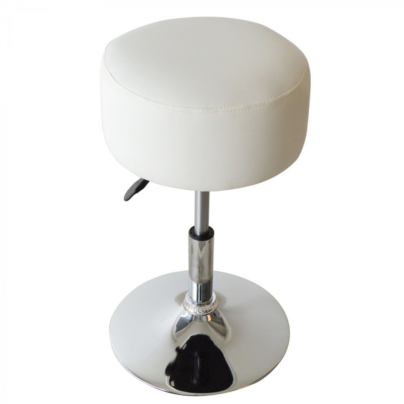 Krukje retro vintage - kaptafel krukje -  hoogte verstelbaar tot 65 cm - wit - alternatieve afbeelding