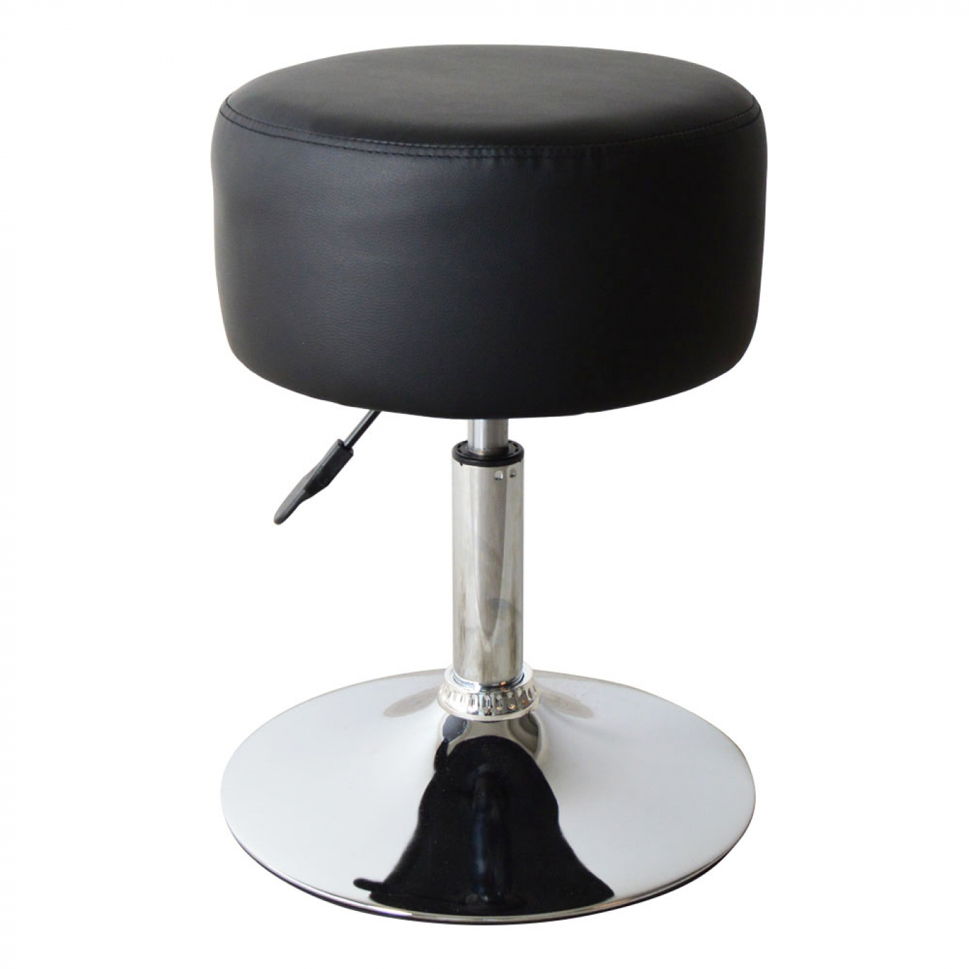 Krukje retro vintage industrieel design - kaptafel krukje - hoogte verstelbaar tot 65 cm - zwart - alternatieve afbeelding