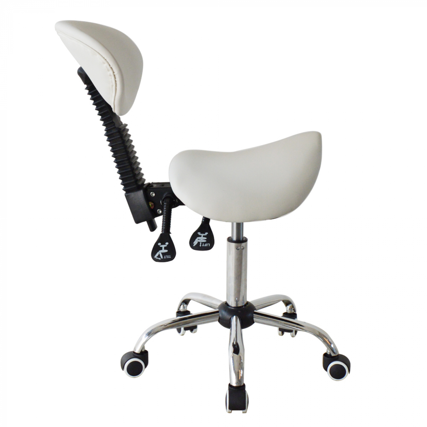Zadelkruk ergonomisch rugleuning kantelbaar - kapperskruk - tabouret - hoogte verstelbaar - VDD Stage Zadelkruk ergonomisch rugleuning kantelbaar - kapperskruk - tabouret - hoogte verstelbaar - VDD Stage