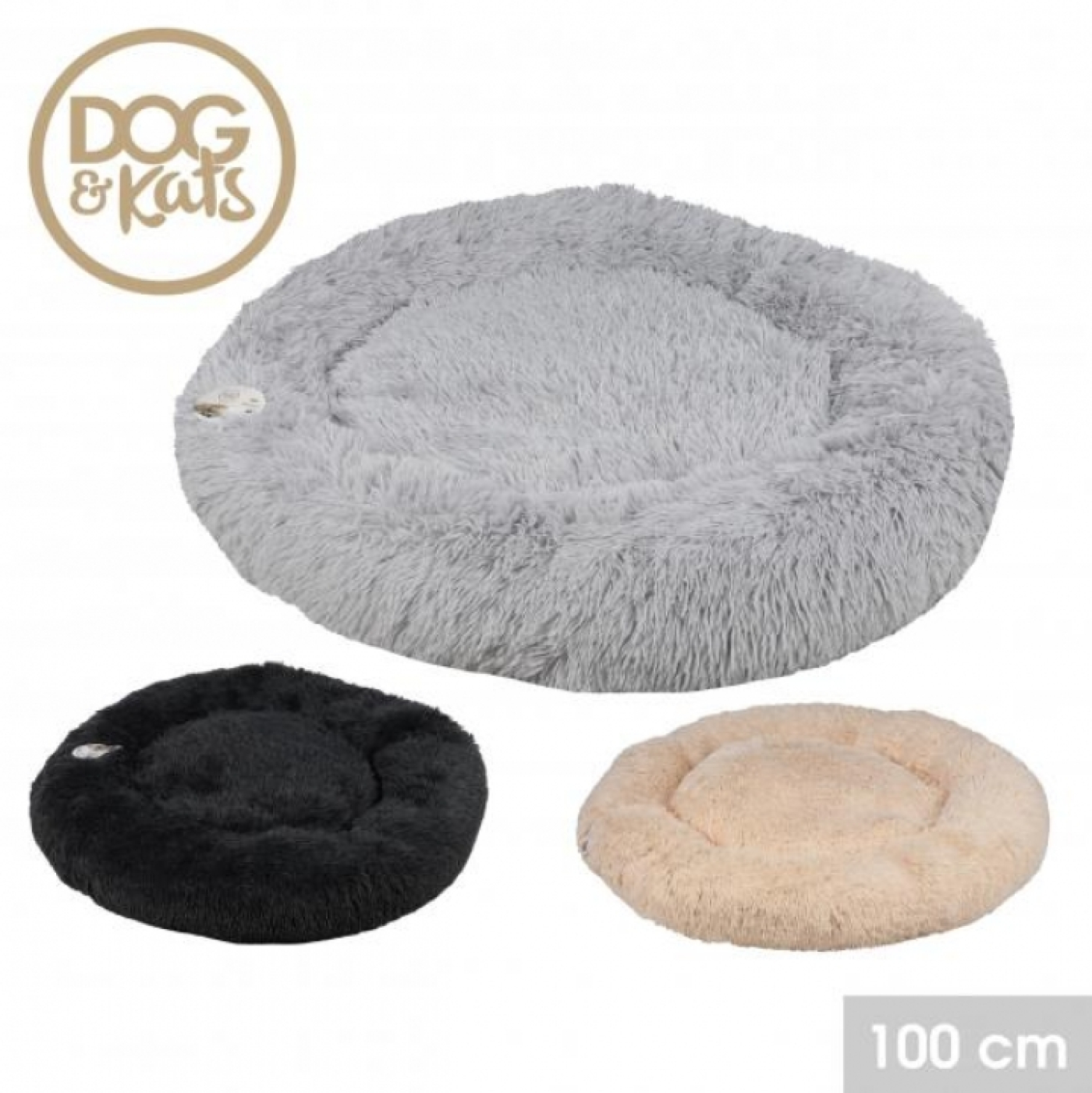 Hondenmand - hondenbed - donut hondenmand - 100cm - zwart