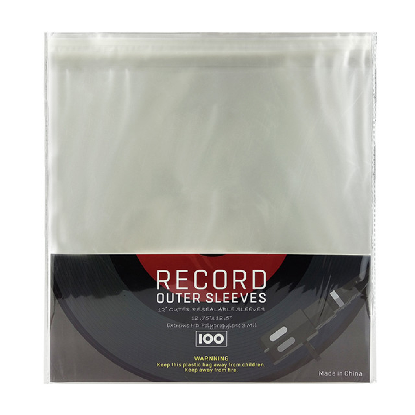 VDD LP Vinyl Beschermhoezen - Voor 12 Inch Platen - 100 Stuks - Transparant