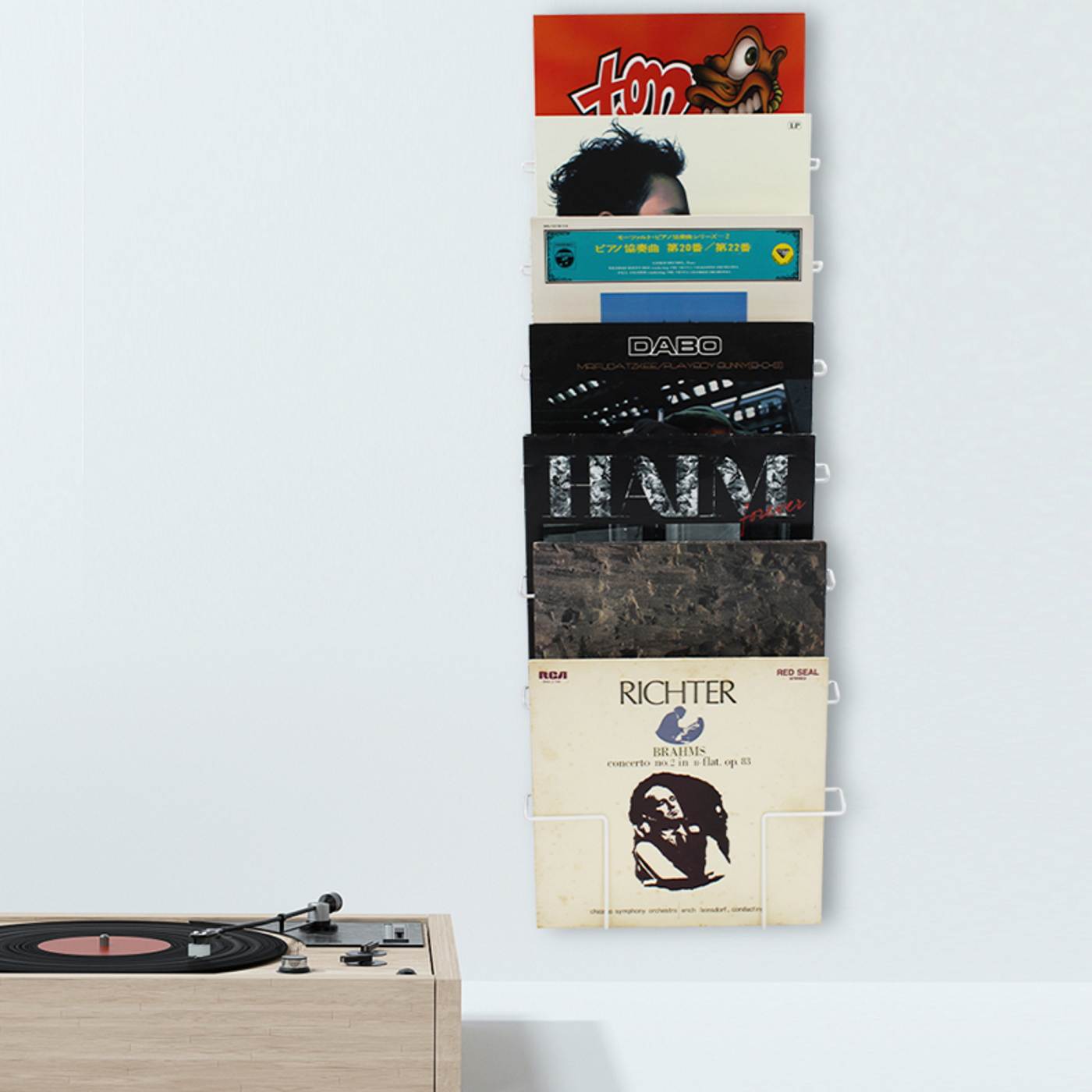 Lp vinyl platen opbergrek - wandrek opbergen lp vinyl platen of tijdschriften kranten - alternatieve afbeelding