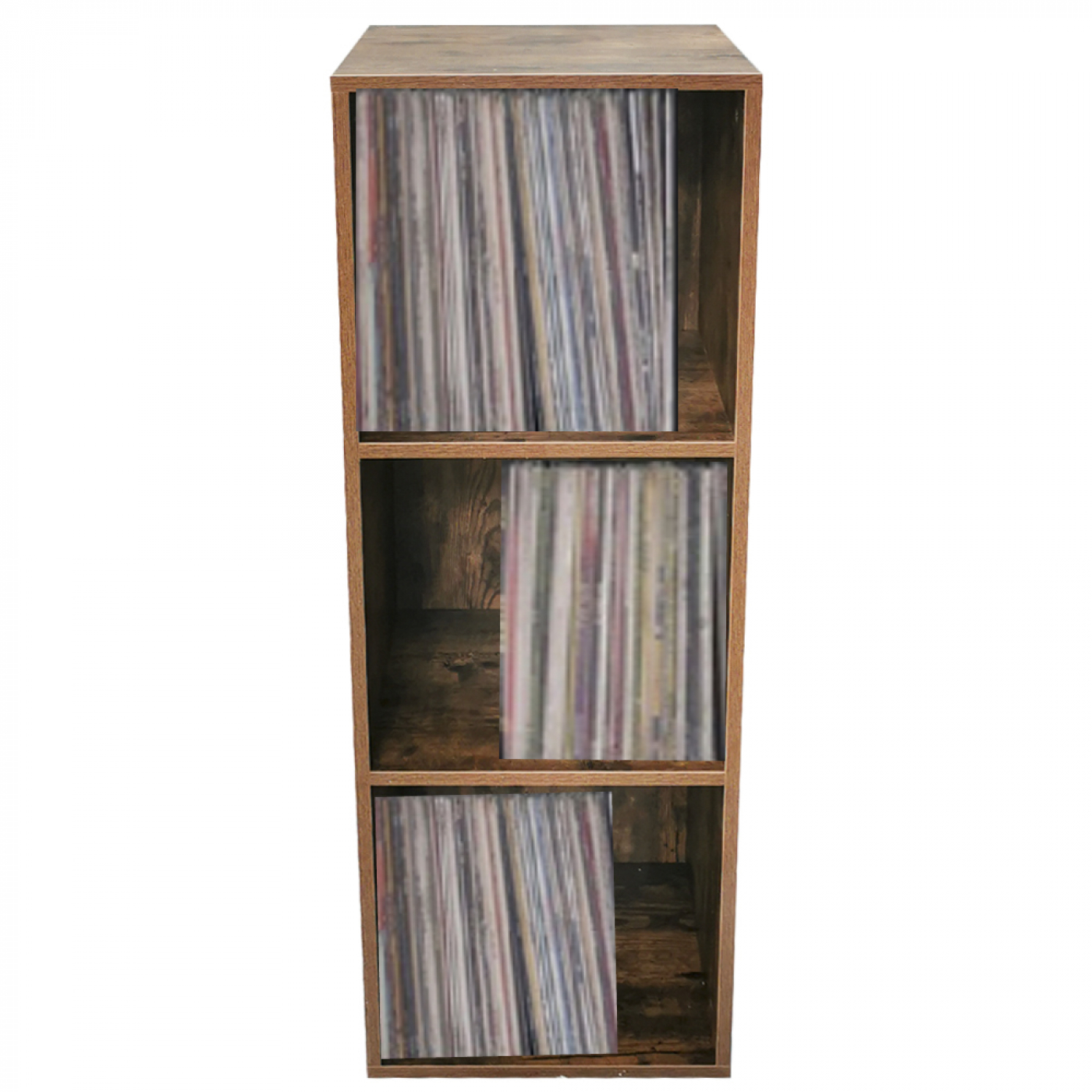 VDD Opbergkast - Boekenkast - Voor Lp Platen Vinyl - Opbergen van Lp vinyl platen - Vintage Bruin