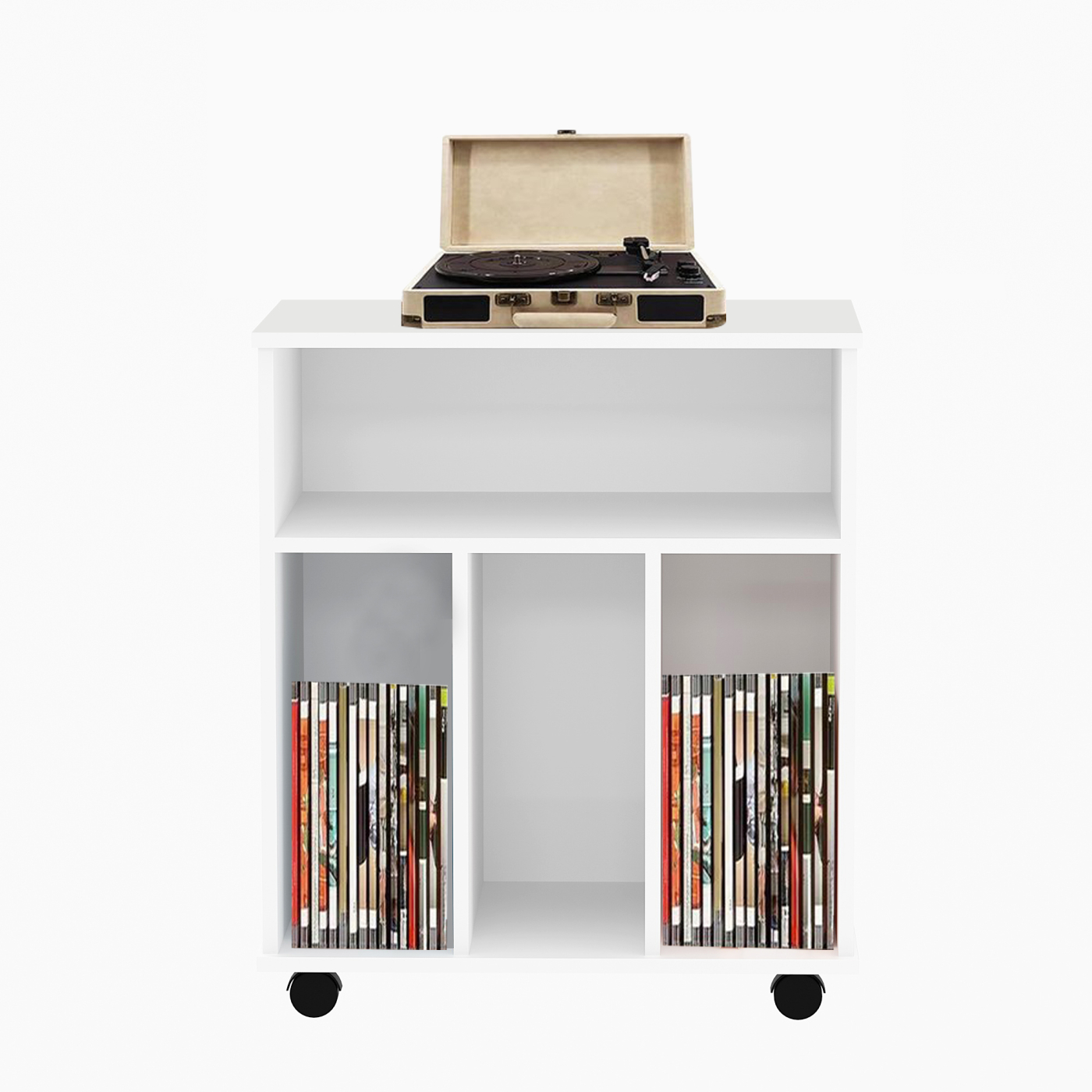 Lp vinyl opbergkast - boekenkast - opbergen tijdschriften boeken platen - wit