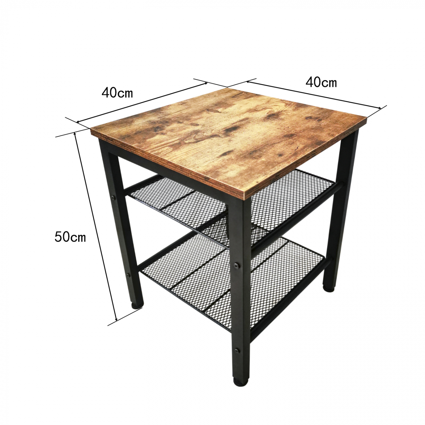 Bijzettafel koffietafel Stoer industrieel vintage - metaal zwart hout bruin - VDD Stage Bijzettafel koffietafel Stoer industrieel vintage - metaal zwart hout bruin - VDD Stage