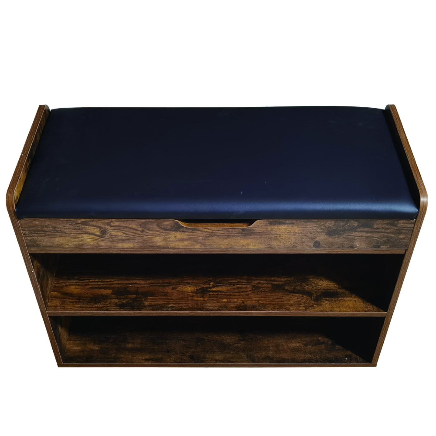 Schoenenkast met zitkussen - Halbankje met schoenen opbergvakken - Vintage bruin - VDD Stage Schoenenkast met zitkussen - Halbankje met schoenen opbergvakken - Vintage bruin - VDD Stage