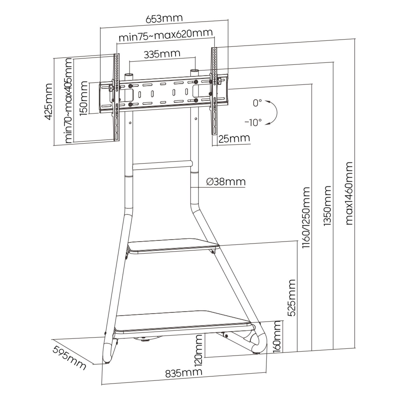 Tv standaard statief studio design - VDD Stage Tv standaard statief studio design - VDD Stage