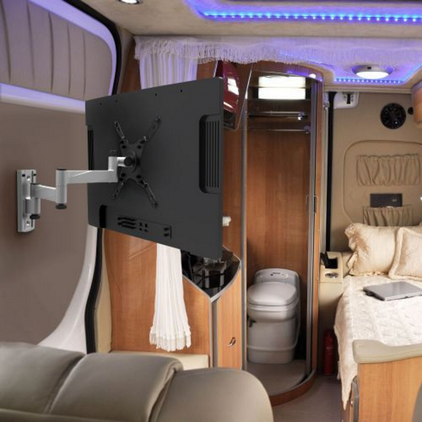 Tv beugel caravan camper vrachtwagen bus - draaibaar kantelbaar - tot 42 inch - alternatieve afbeelding