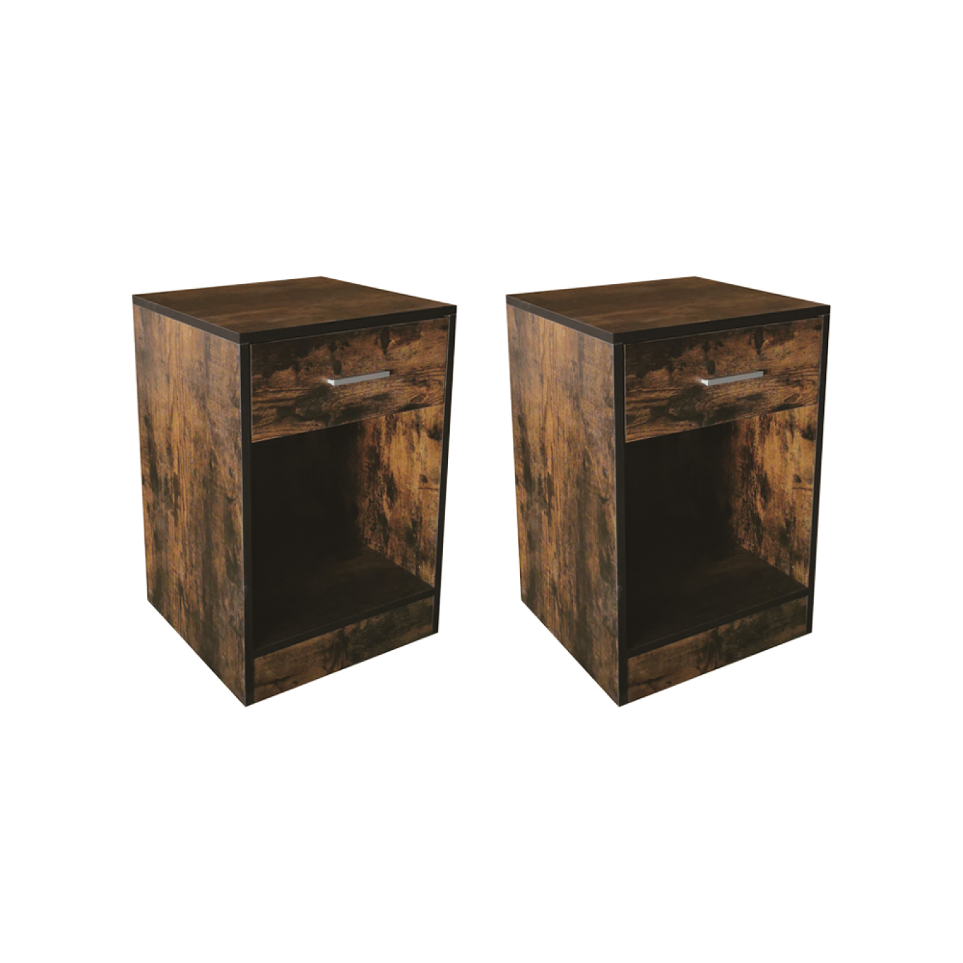 VDD - Nachtkastje - Nachtkastje set van 2 - Nachtkastjes - Nachtkastje bruin - Nachtkastje hout - Nachtkastjes bruin