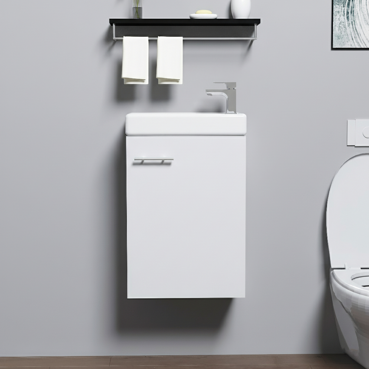 VDD – Toiletmeubel – Toiletmeubel met wasbak – Toiletmeubel wit – Fonteinmeubel – Fontein meubel - alternatieve afbeelding