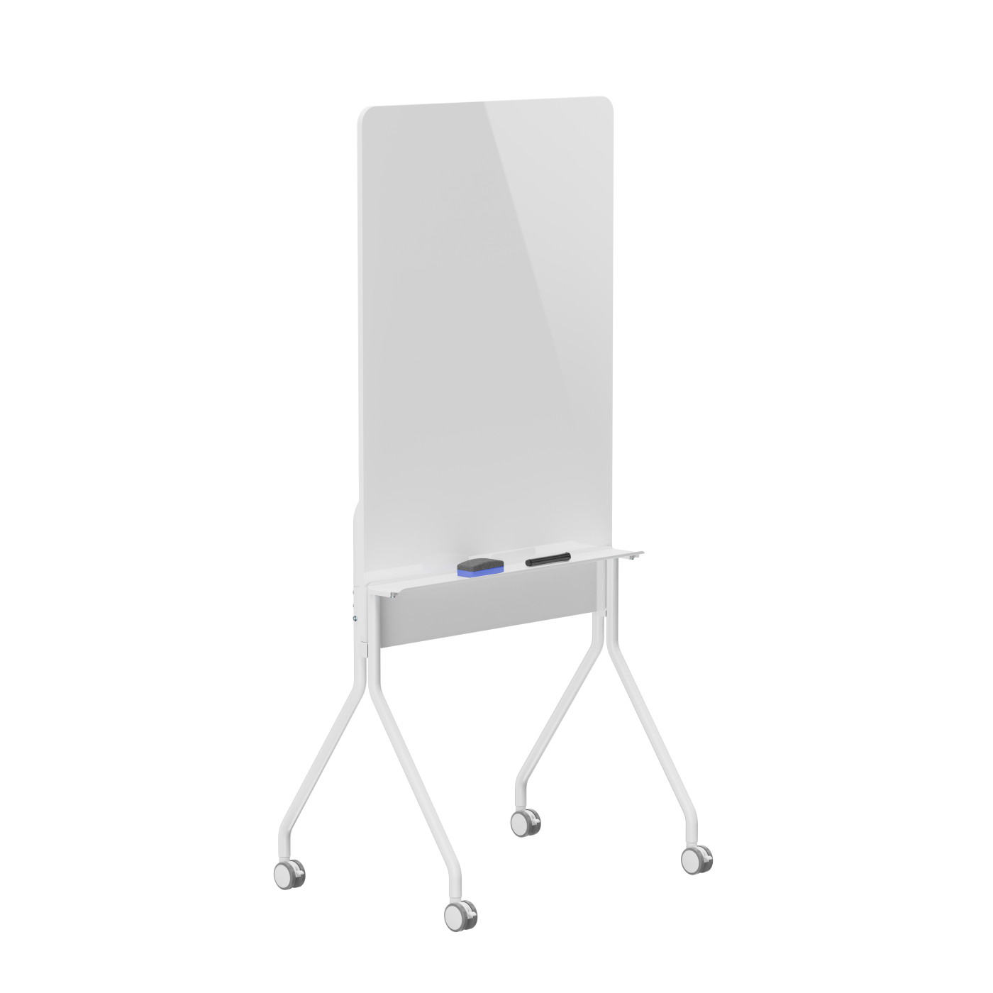 VDD - Whiteboard - met plank - op wielen - enkelzijdig