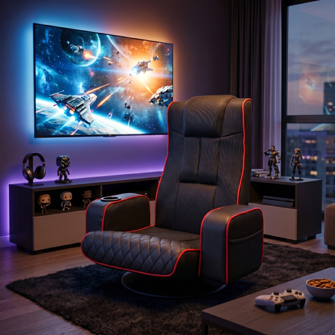 VDD Gaming - Gamestoel - Vloerstoel - Gamestoel zwart/rood - Vloerstoel verstelbaar - alternatieve afbeelding