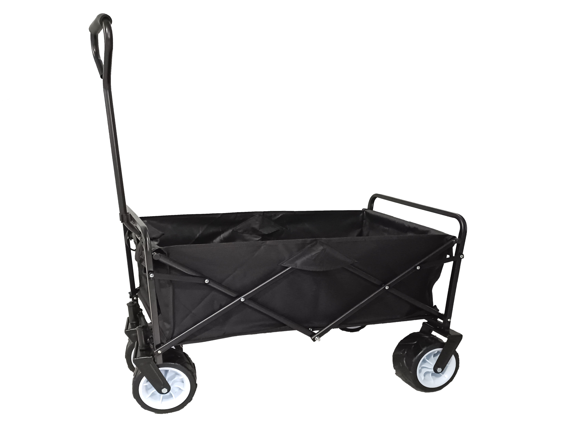 Bolderkar opvouwbaar - draaibare brede wielen - stevig frame - 75 kg belastbaar