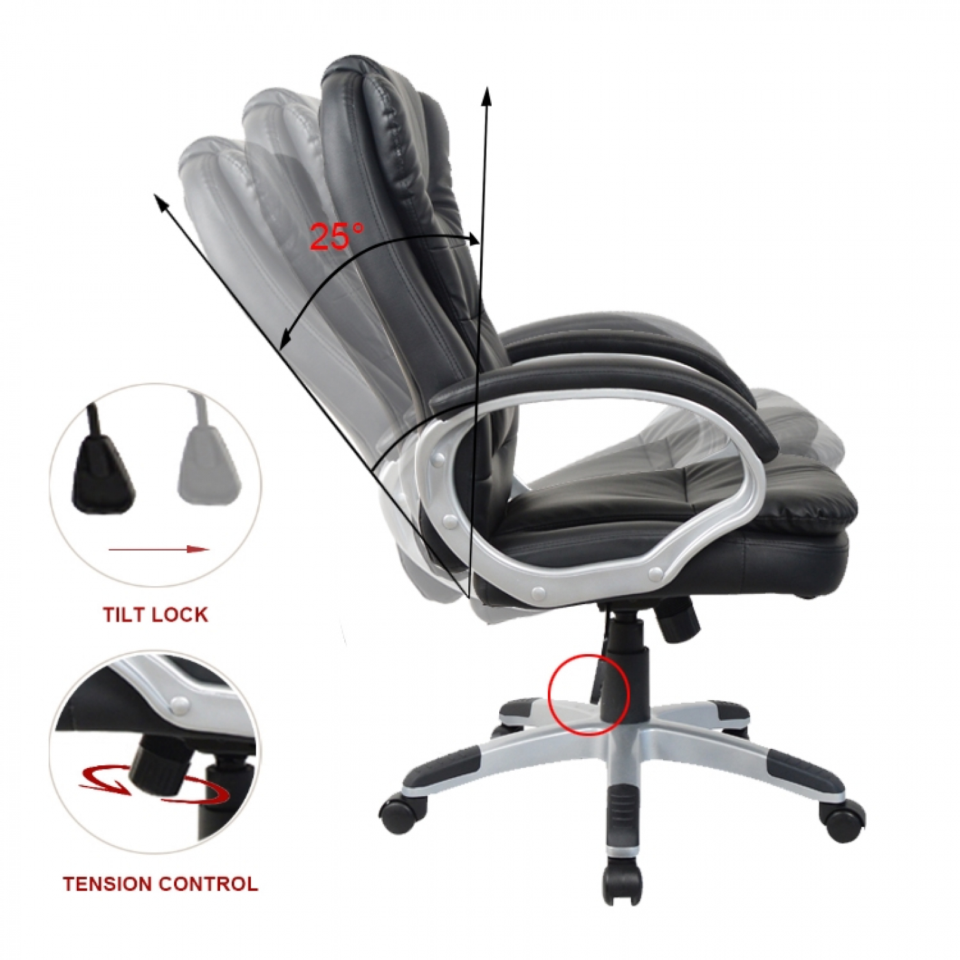 VDD Bureaustoel - Directiestoel - Ergonomisch - Extra Dikke Vulling - Luxe Comfort - alternatieve afbeelding