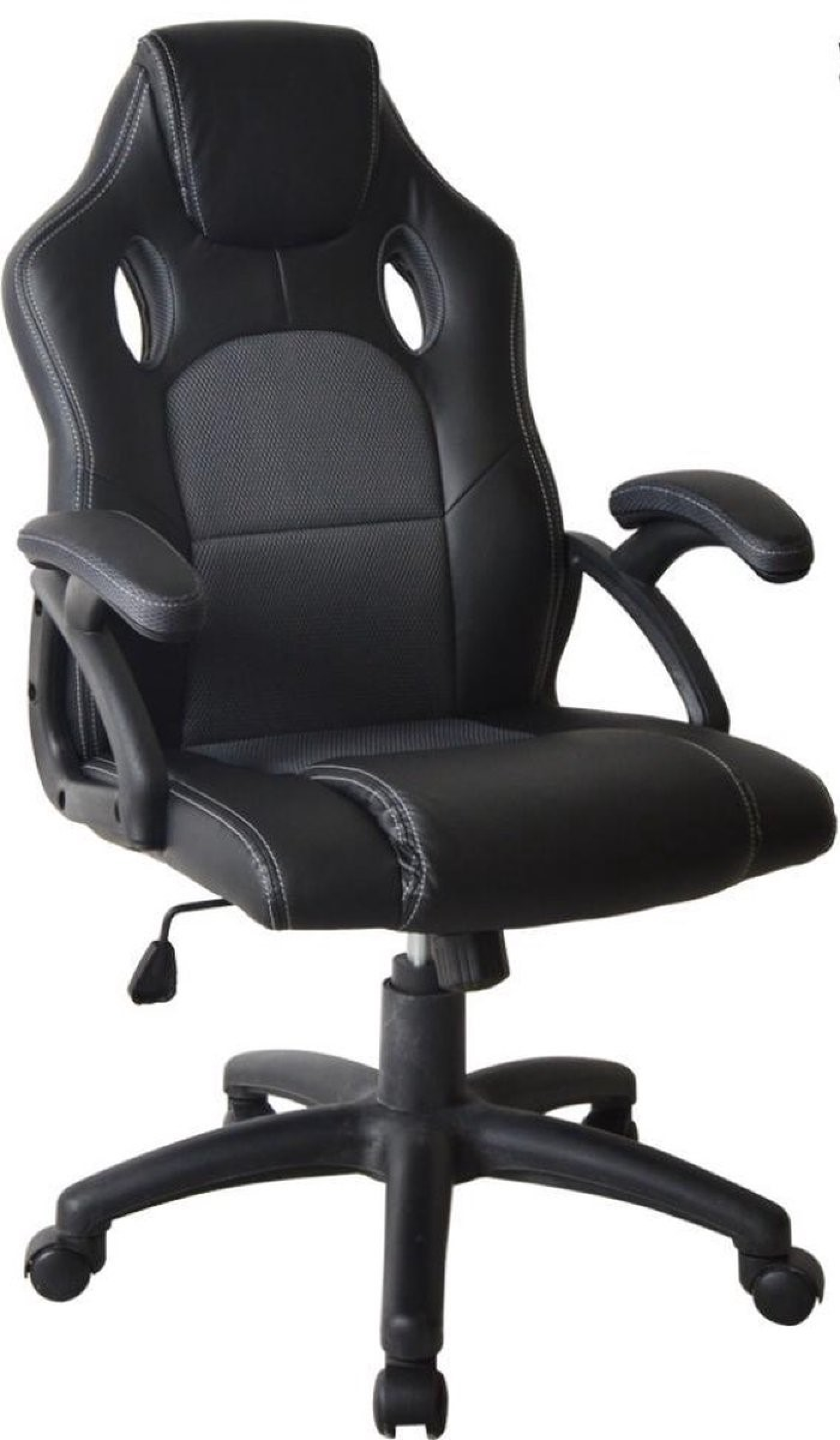 Gamestoel Wouter junior bureaustoel - racing gaming stijl - hoogte verstelbaar - zwart