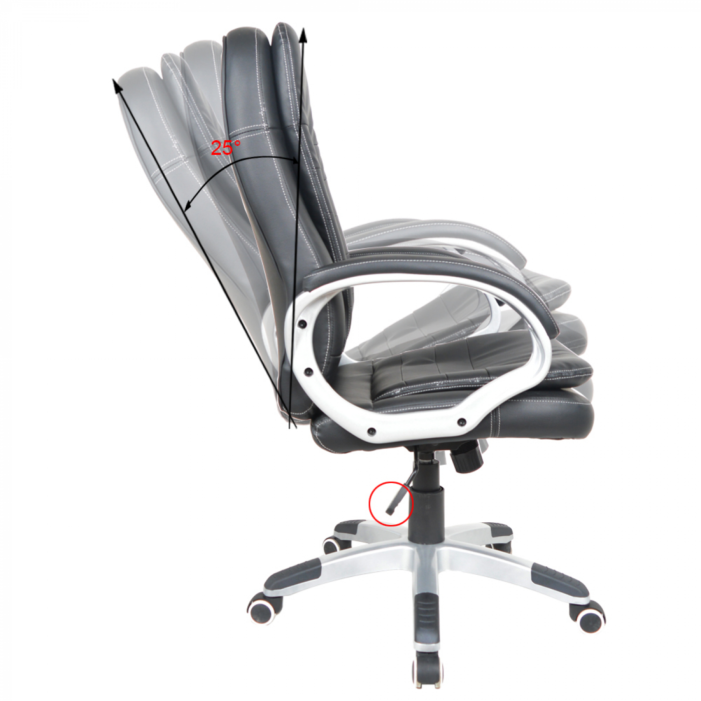 Bureaustoel - directiestoel design - ergonomisch verstelbaar - extra dikke vulling - zwart - VDD Stage Bureaustoel - directiestoel design - ergonomisch verstelbaar - extra dikke vulling - zwart - VDD Stage
