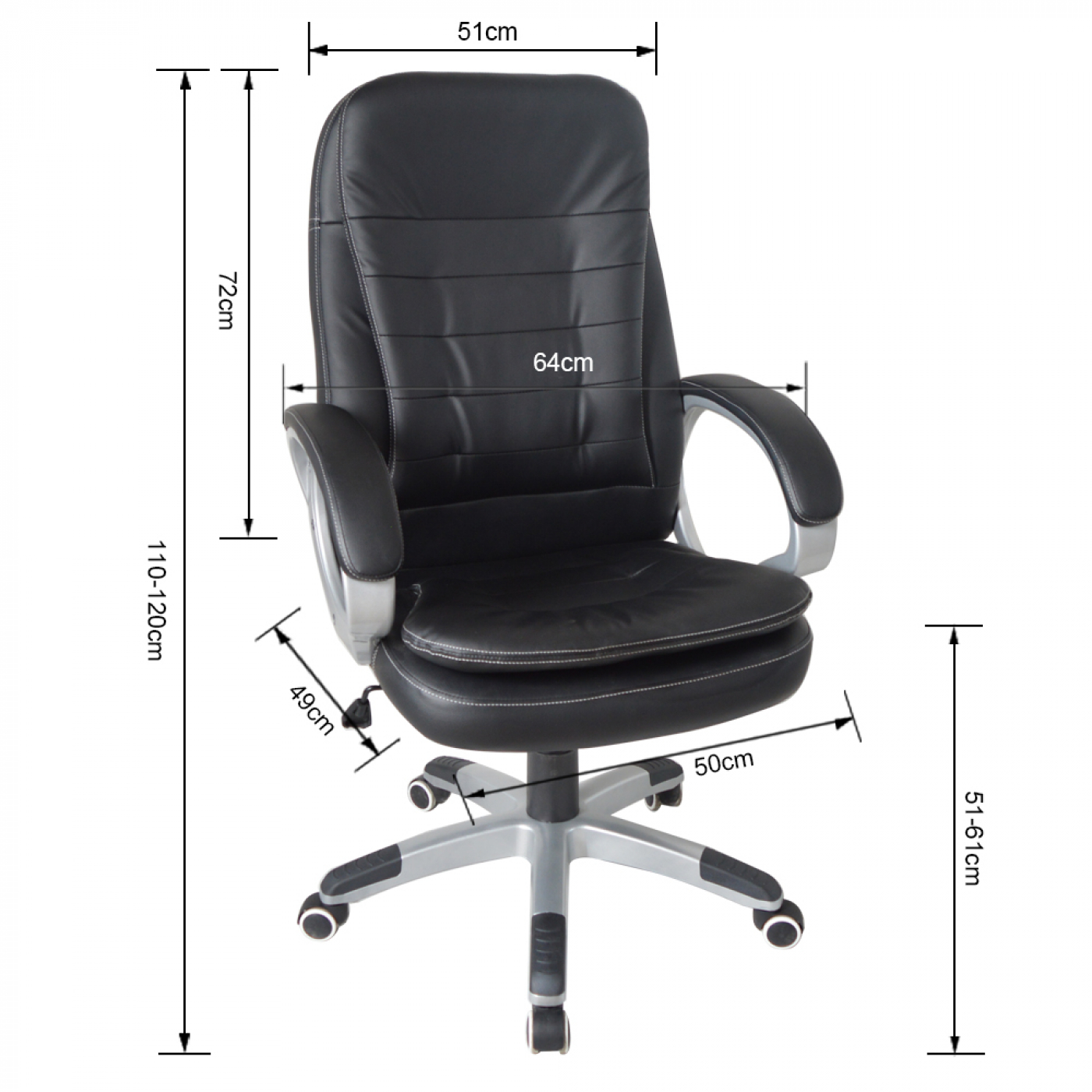 Bureaustoel - directiestoel design - ergonomisch verstelbaar - extra dikke vulling - zwart - VDD Stage Bureaustoel - directiestoel design - ergonomisch verstelbaar - extra dikke vulling - zwart - VDD Stage