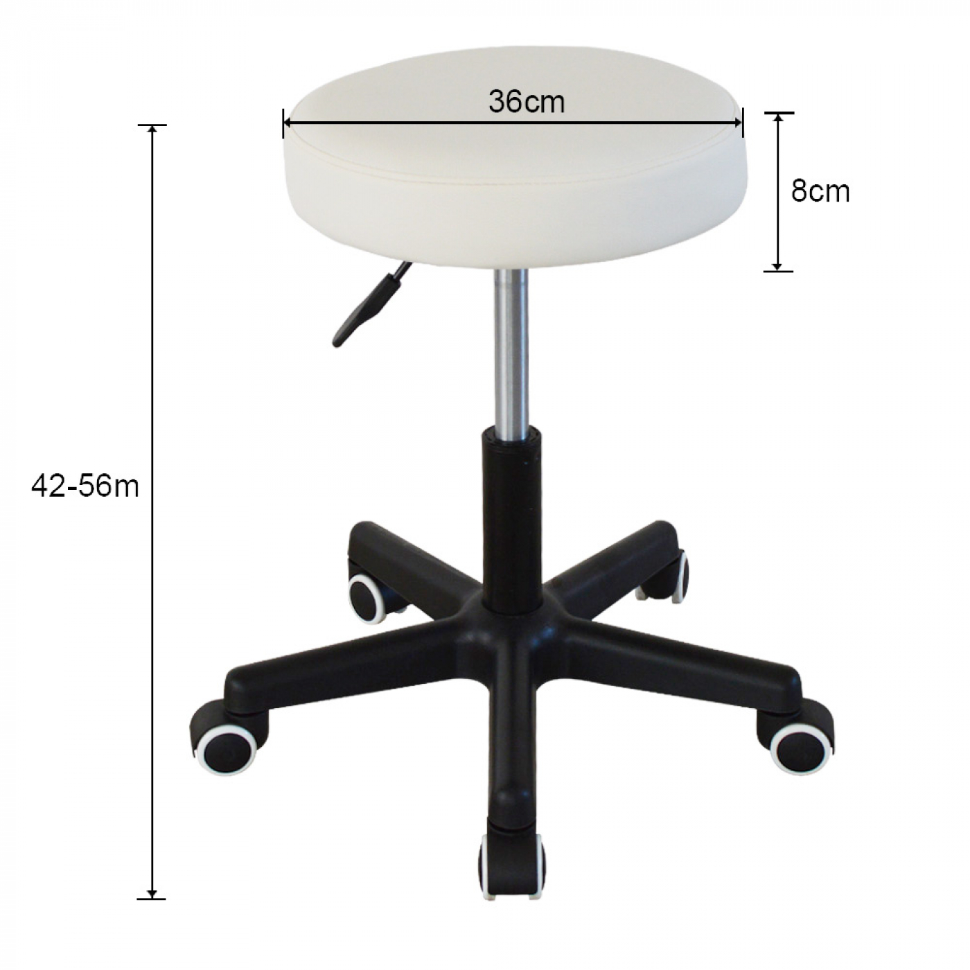 Bureaukruk - kantoorkruk - werkkruk - tabouret - hoogte instelbaar 42 tot 56 cm - wit - VDD Stage Bureaukruk - kantoorkruk - werkkruk - tabouret - hoogte instelbaar 42 tot 56 cm - wit - VDD Stage