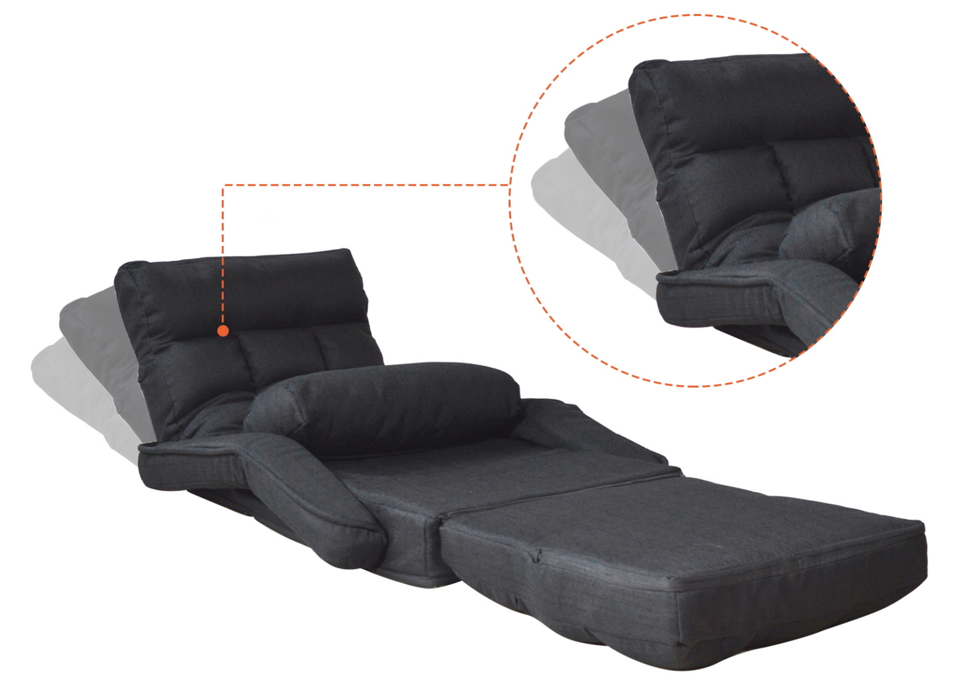 Gamestoel lounge - vloerstoel - verstelbare rugleuning - uitklapbaar tot ligstoel - VDD Stage Gamestoel lounge - vloerstoel - verstelbare rugleuning - uitklapbaar tot ligstoel - VDD Stage