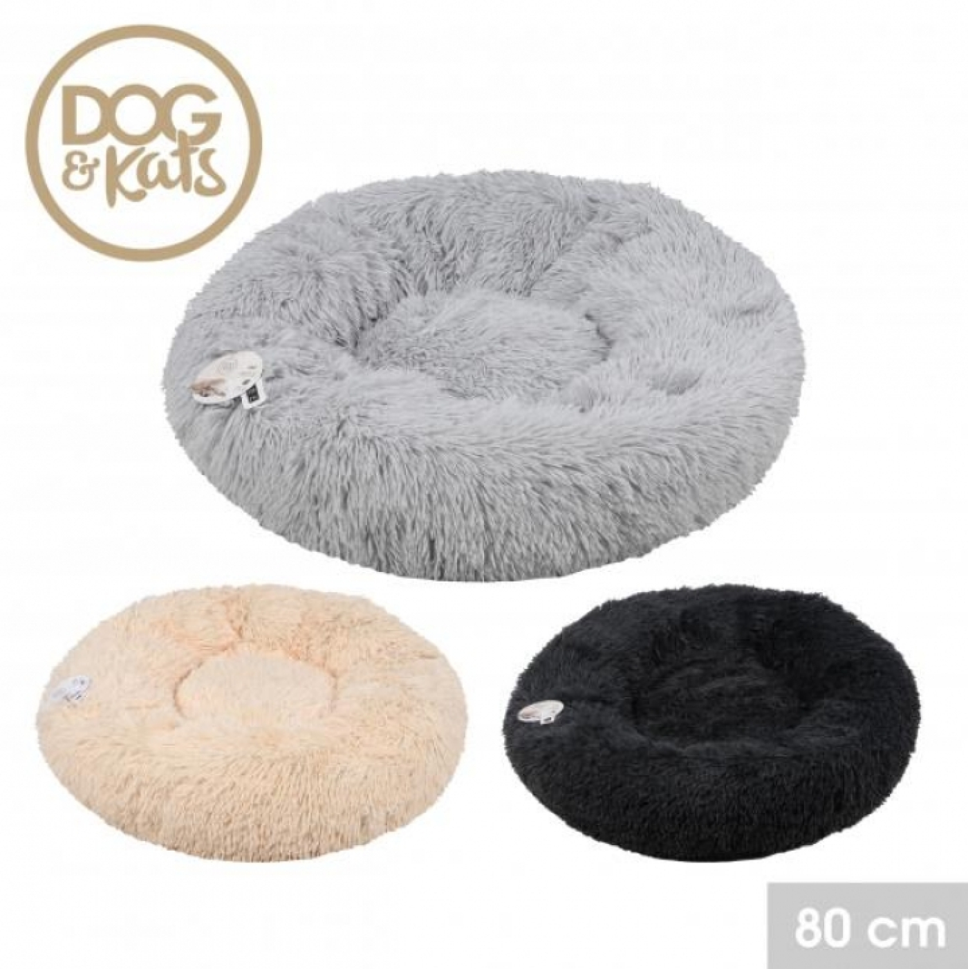 Hondenmand - hondenbed - donut hondenmand - 80cm - beige