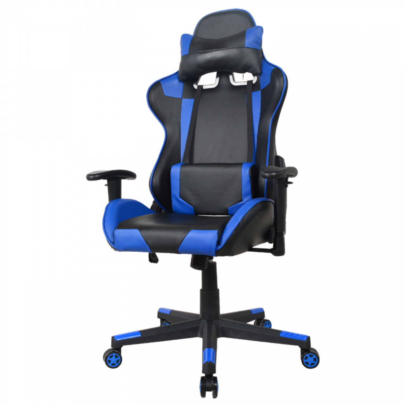 Bureaustoel racing gaming chair style uitvoering high design Thomas zwart blauw - VDD Stage Bureaustoel racing gaming chair style uitvoering high design Thomas zwart blauw - VDD Stage