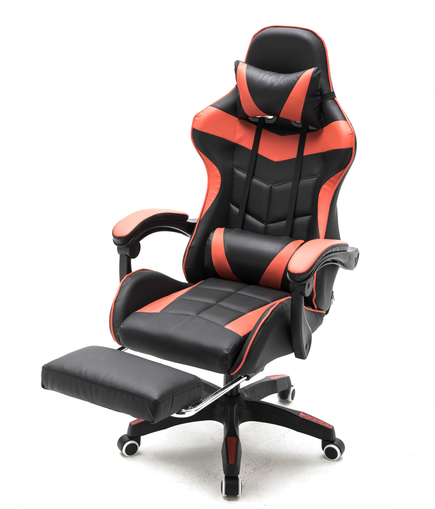 Gamestoel met voetsteun Cyclone tieners - bureaustoel - racing gaming stoel - rood zwart - alternatieve afbeelding