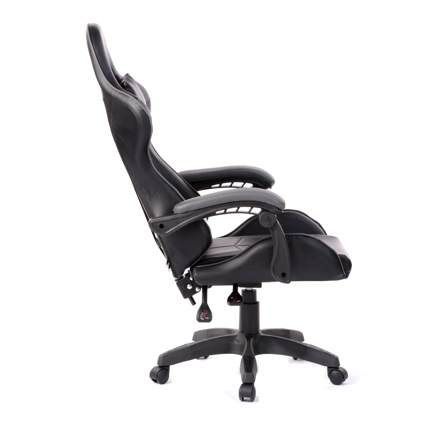Gamestoel Cyclone tieners - bureaustoel - racing gaming stoel - zwart grijs - alternatieve afbeelding