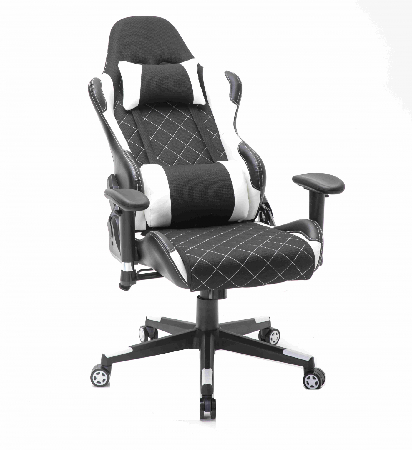 Gamestoel Classic - bureaustoel - stof bekleding - zwart wit - alternatieve afbeelding