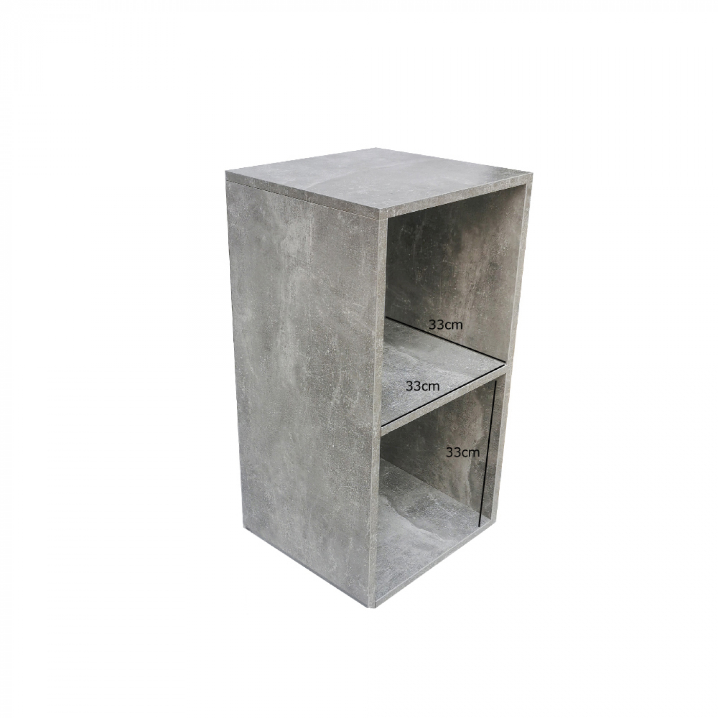 Vinyl lp platen opbergkast - opbergen lp vinyl platen - boekenkast - 2 vakken - grijs beton - VDD Stage Vinyl lp platen opbergkast - opbergen lp vinyl platen - boekenkast - 2 vakken - grijs beton - VDD Stage