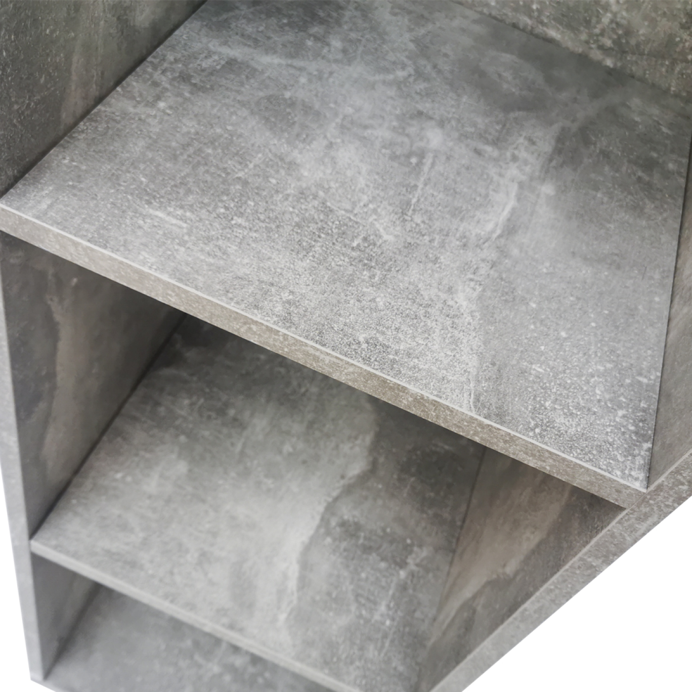 Lp platen vinyl opbergkast - opbergen lp vinyl platen - boekenkast - 3 vakken - grijs beton - VDD Stage Lp platen vinyl opbergkast - opbergen lp vinyl platen - boekenkast - 3 vakken - grijs beton - VDD Stage