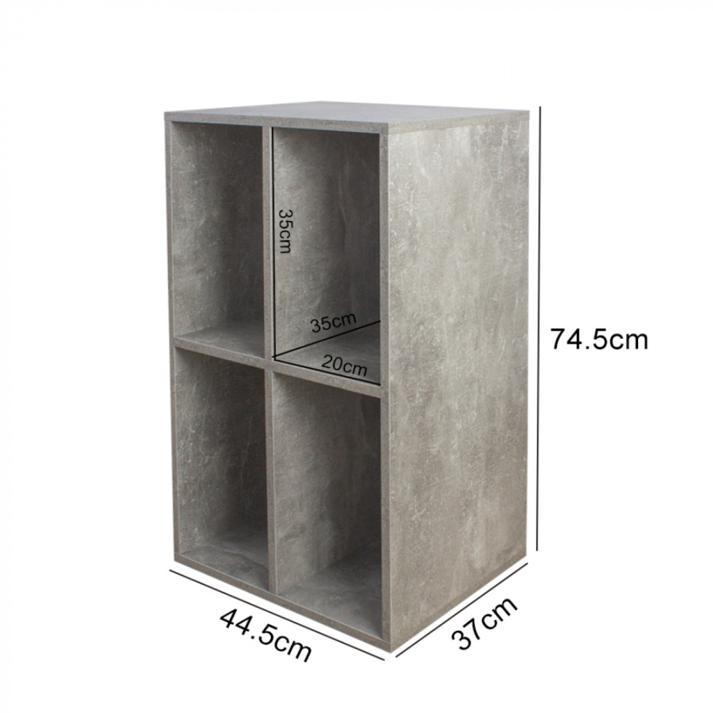 Vinyl lp platen kast - opbergen lp platen - platenspeler meubel - grijs beton look - VDD Stage Vinyl lp platen kast - opbergen lp platen - platenspeler meubel - grijs beton look - VDD Stage