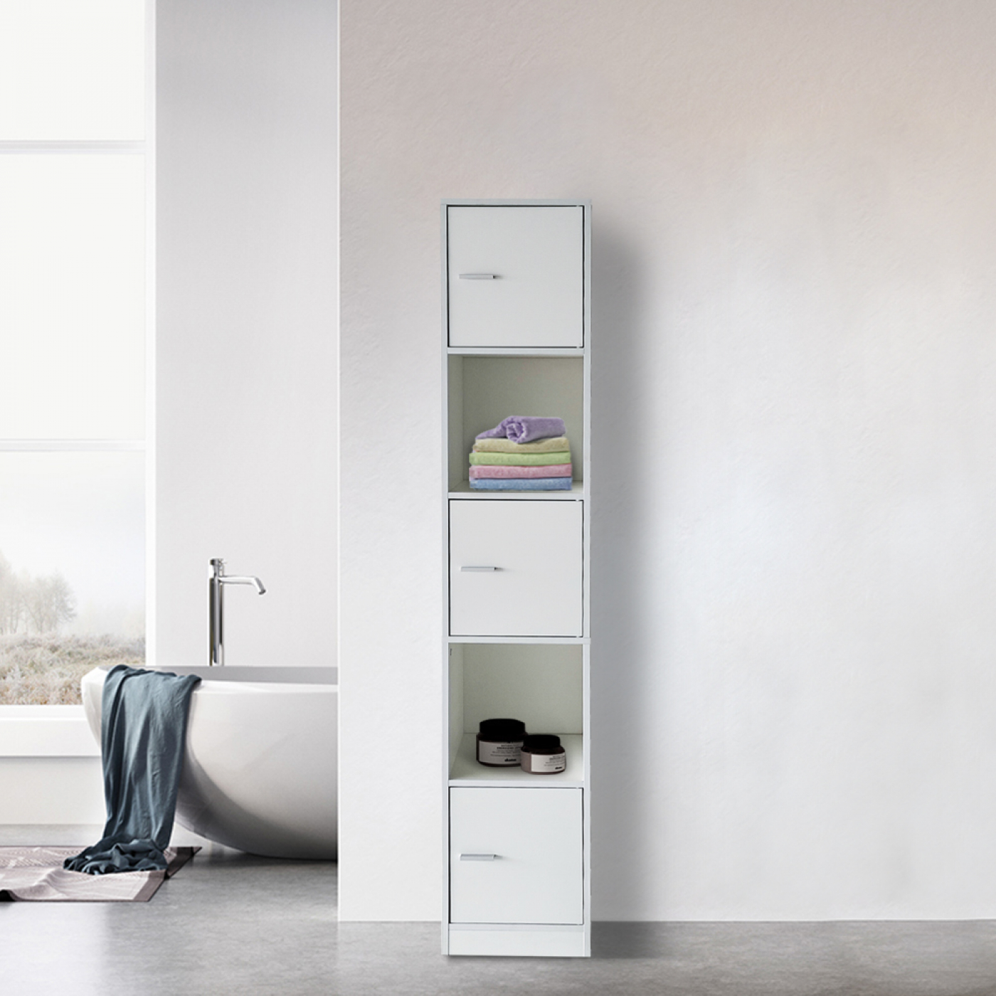 Kolomkast badkamer - opbergkast badkamer slaapkamer of hal - 180 cm hoog - alternatieve afbeelding