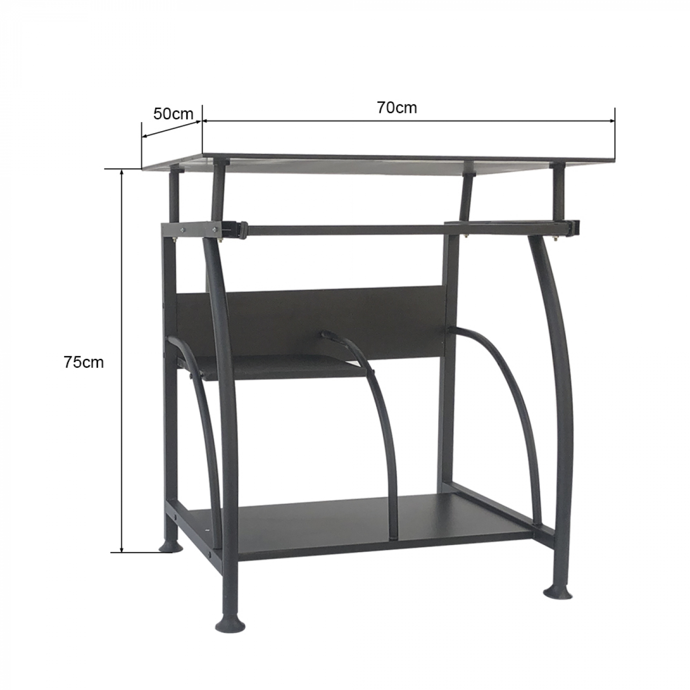 Bureau laptop computertafel - ruimtebesparend - 70 cm x 50 cm - zwart - VDD Stage Bureau laptop computertafel - ruimtebesparend - 70 cm x 50 cm - zwart - VDD Stage
