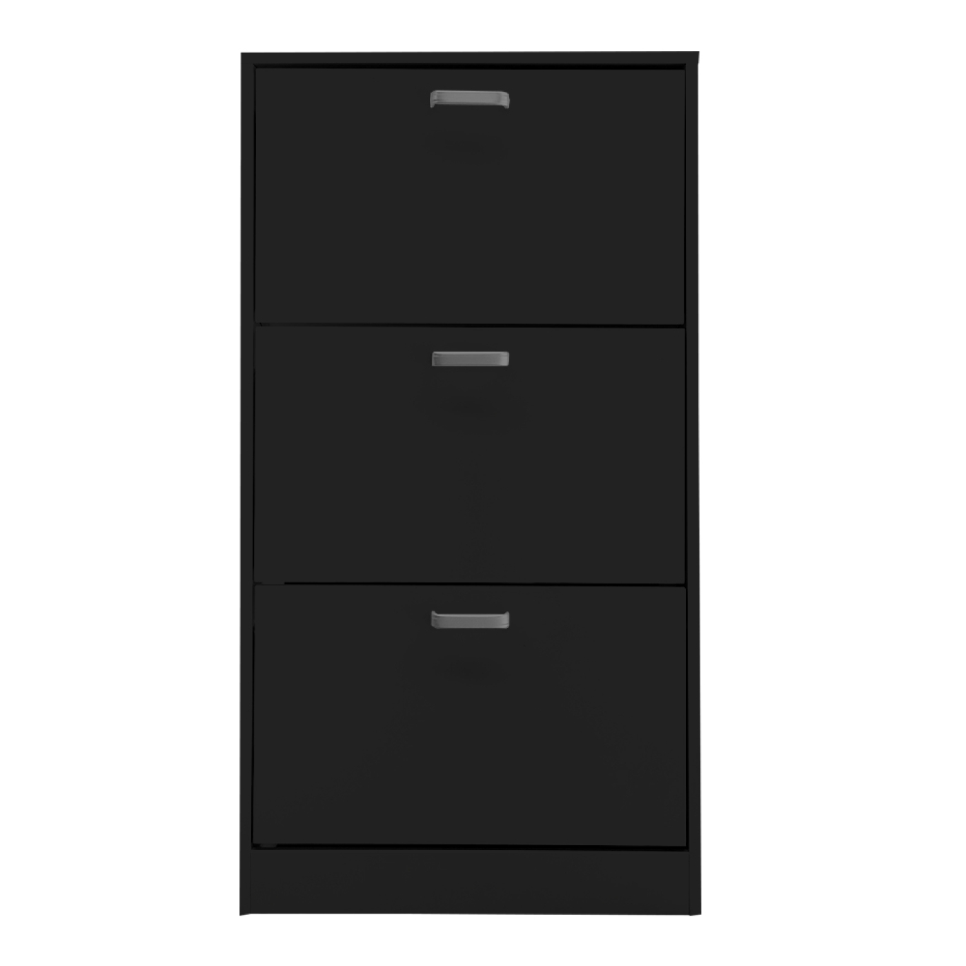 Schoenenkast - schoenenrek - 3 vakken met klepdeuren - zwart - VDD Stage Schoenenkast - schoenenrek - 3 vakken met klepdeuren - zwart - VDD Stage