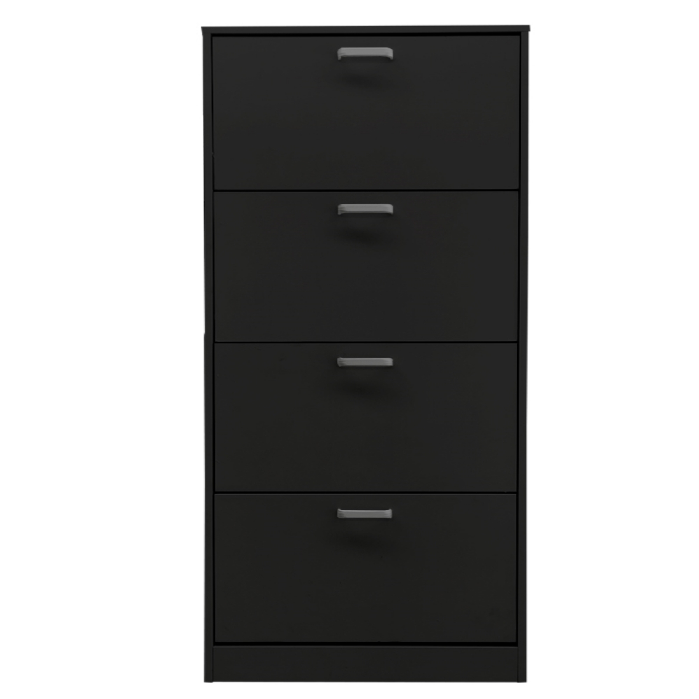 Schoenenkast - schoenenrek - 4 vakken met klepdeuren - zwart - VDD Stage Schoenenkast - schoenenrek - 4 vakken met klepdeuren - zwart - VDD Stage
