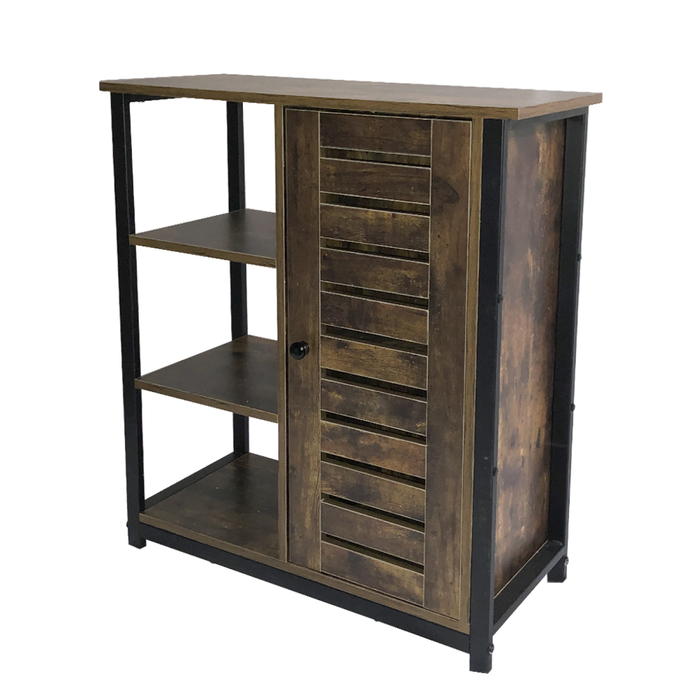 Wandkast dressoir sidetable Stoer - industrieel vintage - zwart metaal bruin hout - VDD Stage Wandkast dressoir sidetable Stoer - industrieel vintage - zwart metaal bruin hout - VDD Stage