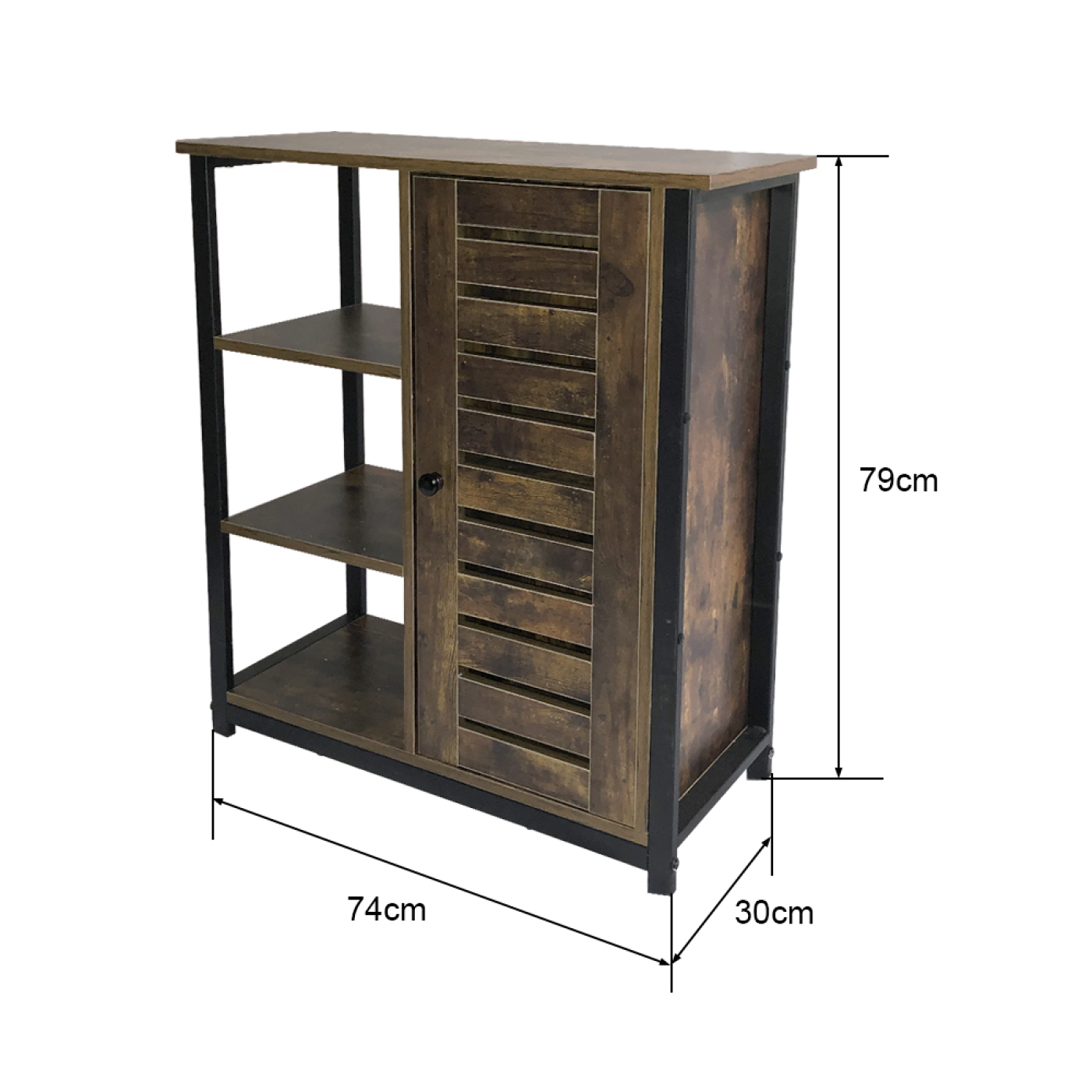 Wandkast dressoir sidetable Stoer - industrieel vintage - zwart metaal bruin hout - VDD Stage Wandkast dressoir sidetable Stoer - industrieel vintage - zwart metaal bruin hout - VDD Stage