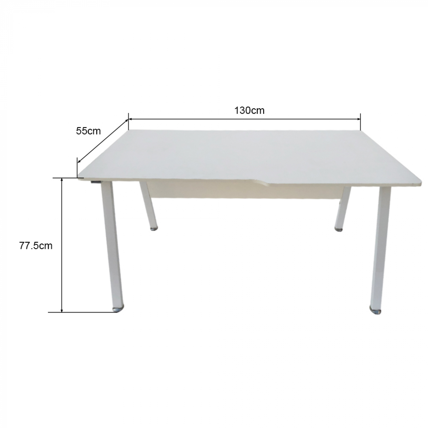 Computertafel bureau Stoer - industrieel modern - 130 cm breed - wit frame wit tafelblad - VDD Stage Computertafel bureau Stoer - industrieel modern - 130 cm breed - wit frame wit tafelblad - VDD Stage