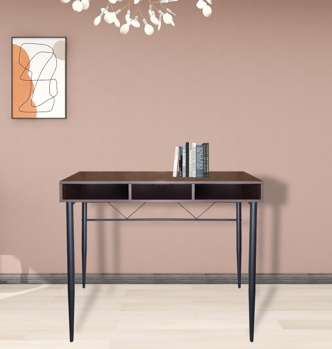 Sidetable - consoletafel - hal dressoir - wandtafel - vintage donkerbruin - alternatieve afbeelding