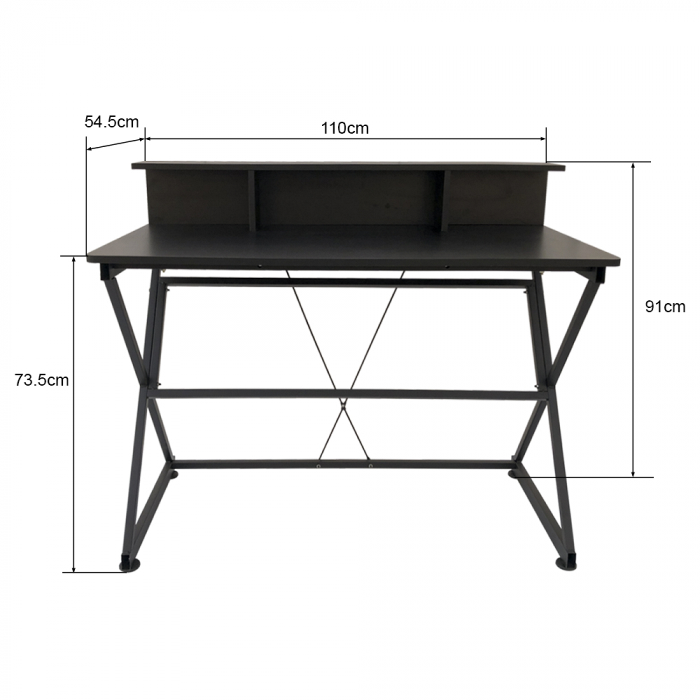 Bureau tafel computer laptop Stoer - industrieel moderne stijl - 110 cm breed - zwart - VDD Stage Bureau tafel computer laptop Stoer - industrieel moderne stijl - 110 cm breed - zwart - VDD Stage
