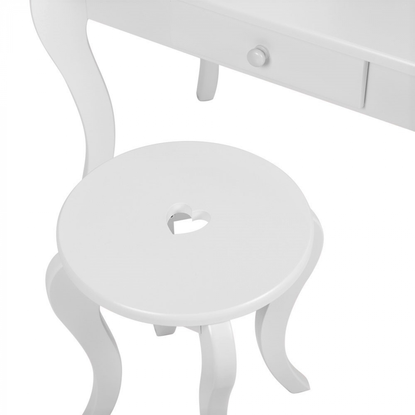 Kaptafel hartjes - make up opmaaktafel - met krukje - wit - VDD Stage Kaptafel hartjes - make up opmaaktafel - met krukje - wit - VDD Stage
