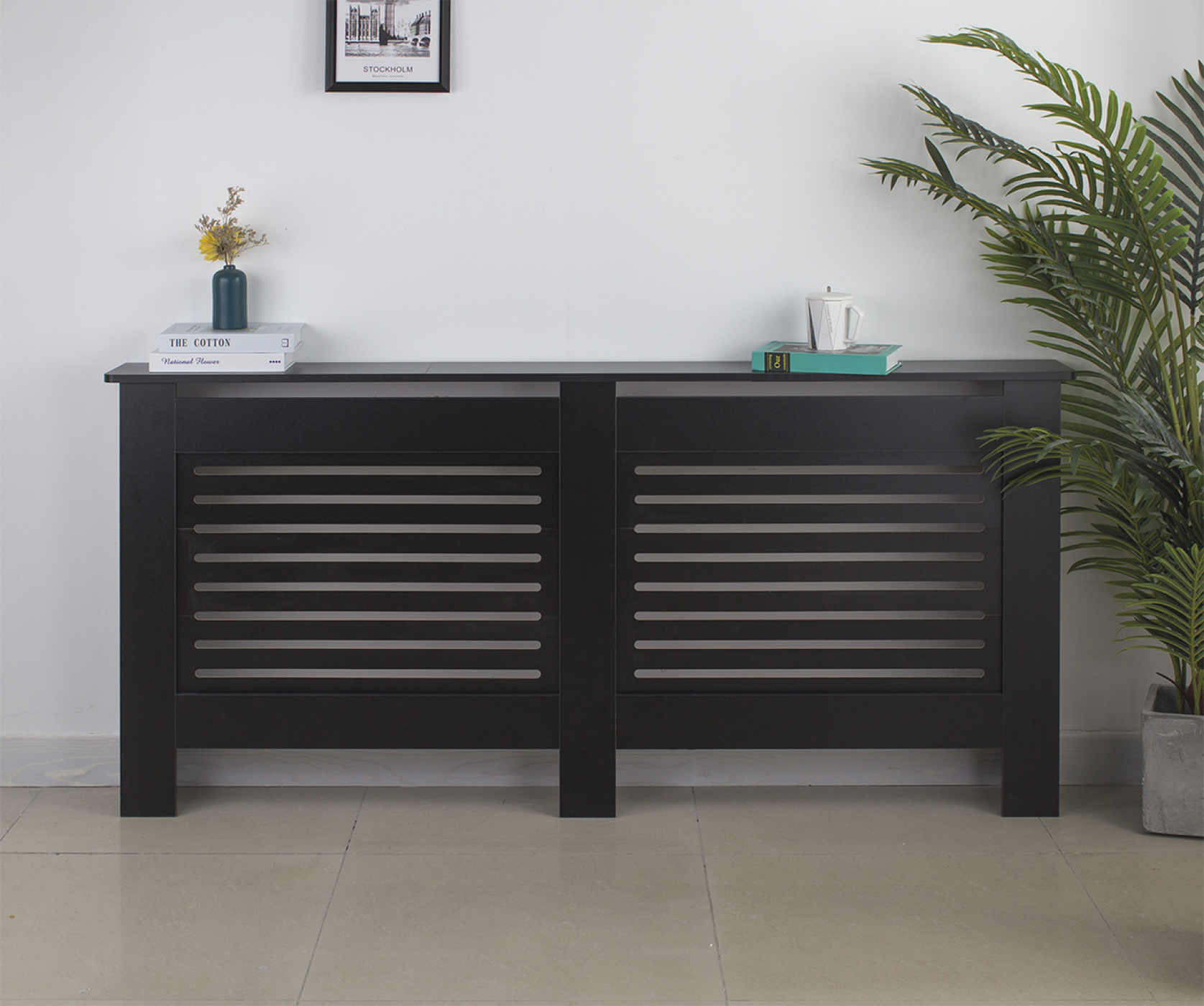 VDD Radiatorombouw - Verwarmingsombouw - Radiatoromkasting - 172 cm x 82 cm - Modern Design - Wit - alternatieve afbeelding