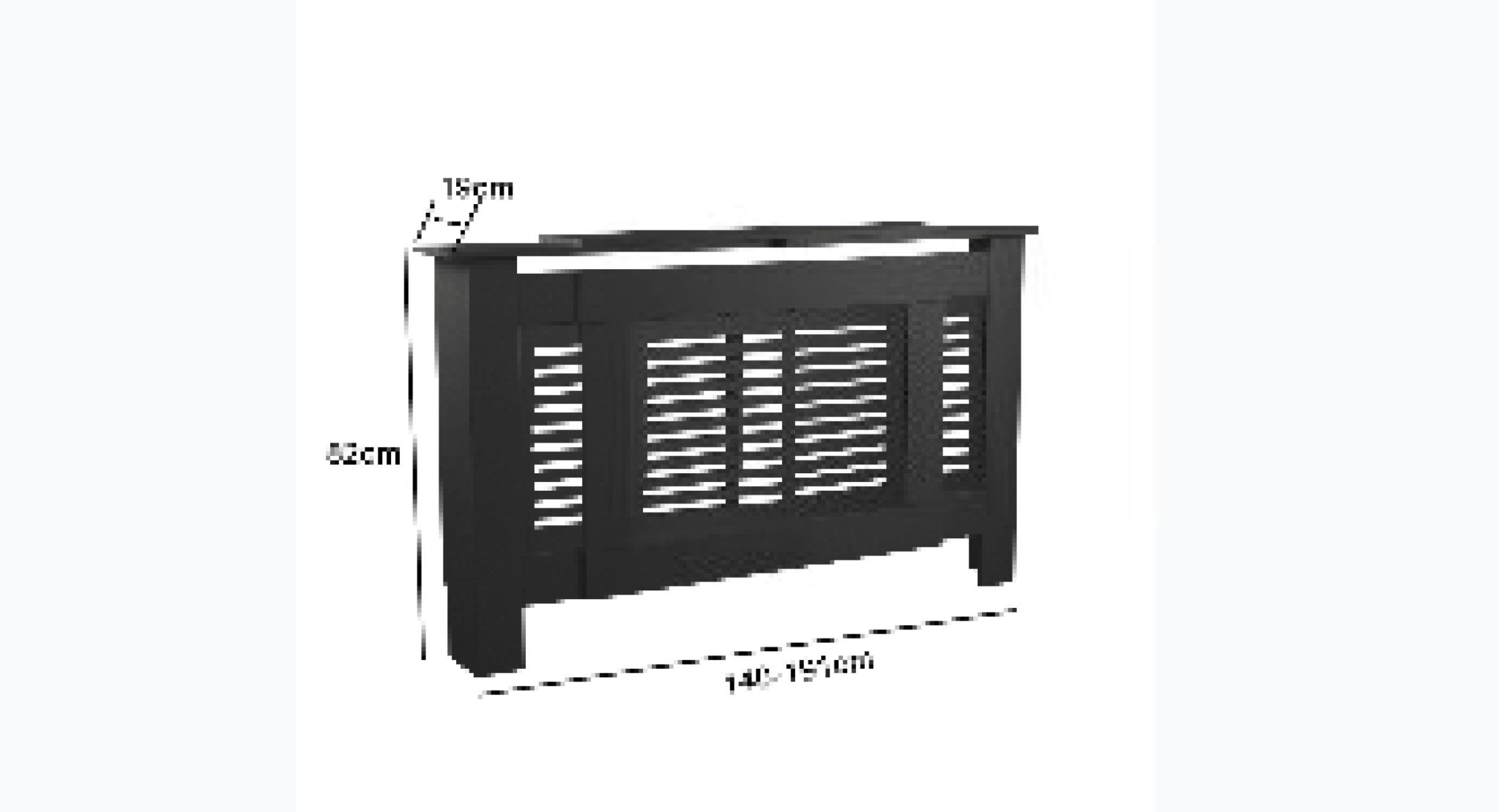 Radiator ombouw verwarming - radiator omkasting - breed variabel 140 tot 190 cm - zwart - alternatieve afbeelding