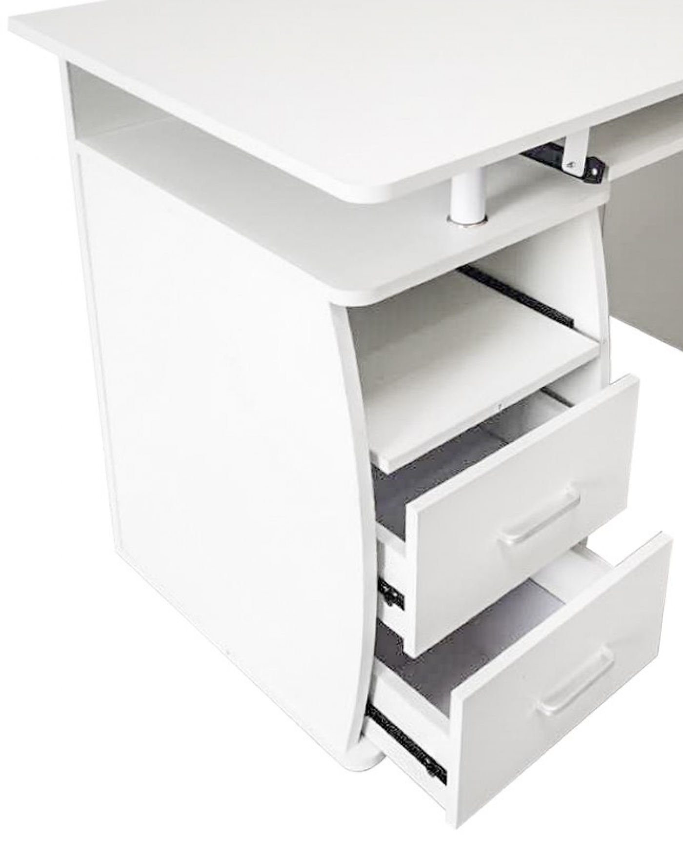 Bureau computertafel - praktisch veel opbergruimte in lades en vakken - 120 cm breed - wit - VDD Stage Bureau computertafel - praktisch veel opbergruimte in lades en vakken - 120 cm breed - wit - VDD Stage