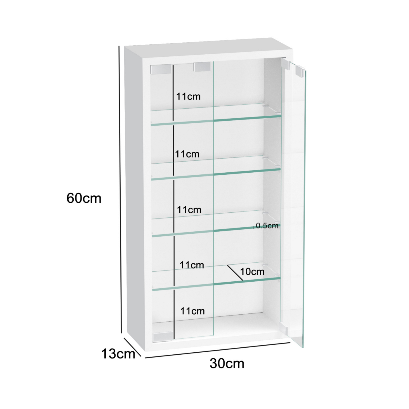Vitrinekast staande hangende wandvitrine - 30 x 60 x 13 cm - VDD Stage Vitrinekast staande hangende wandvitrine - 30 x 60 x 13 cm - VDD Stage