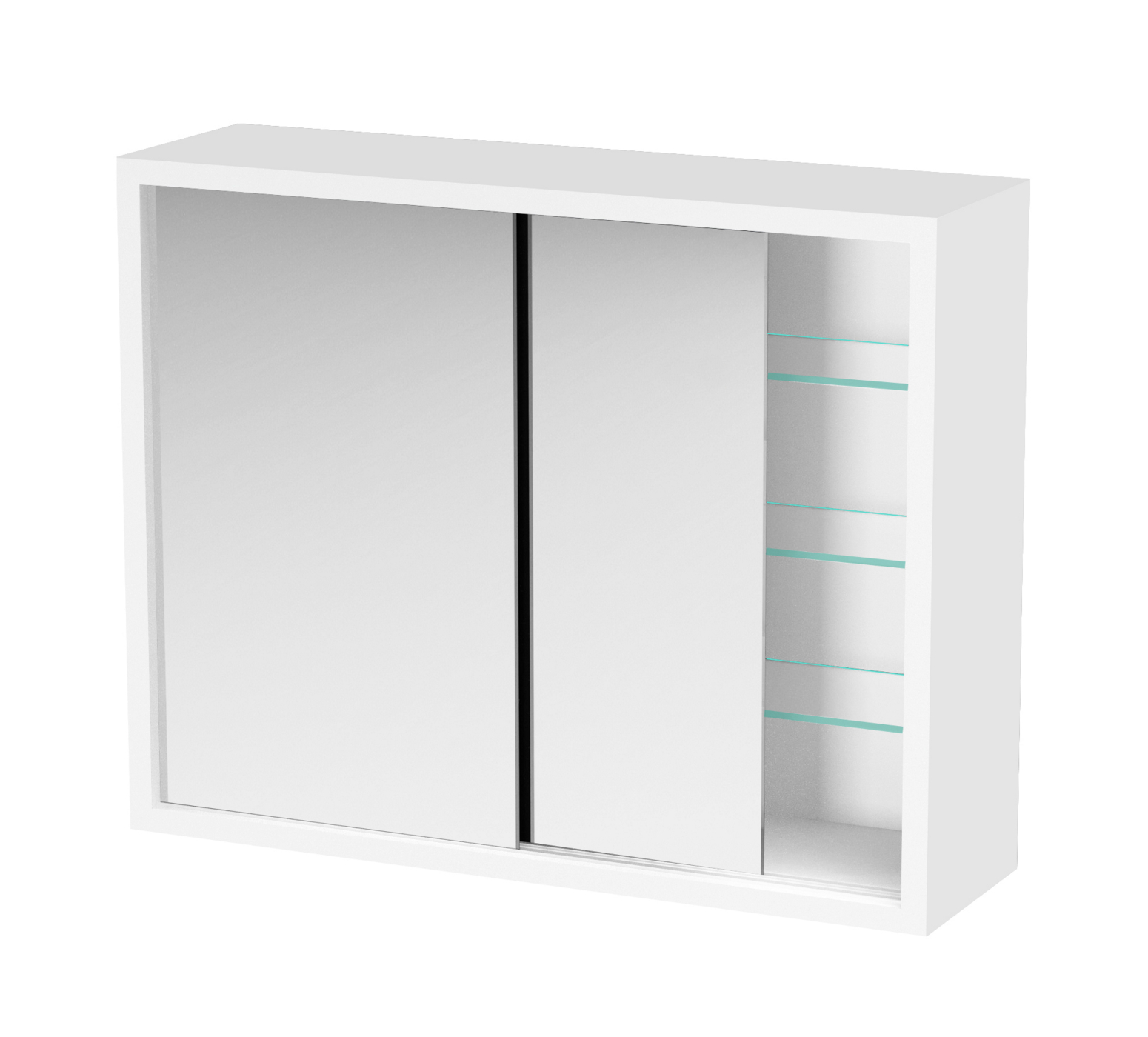 Medicijnkastje - spiegelkast boven wastafel badkamer toilet - schuifdeuren - 50 x 40 x 14 cm - alternatieve afbeelding