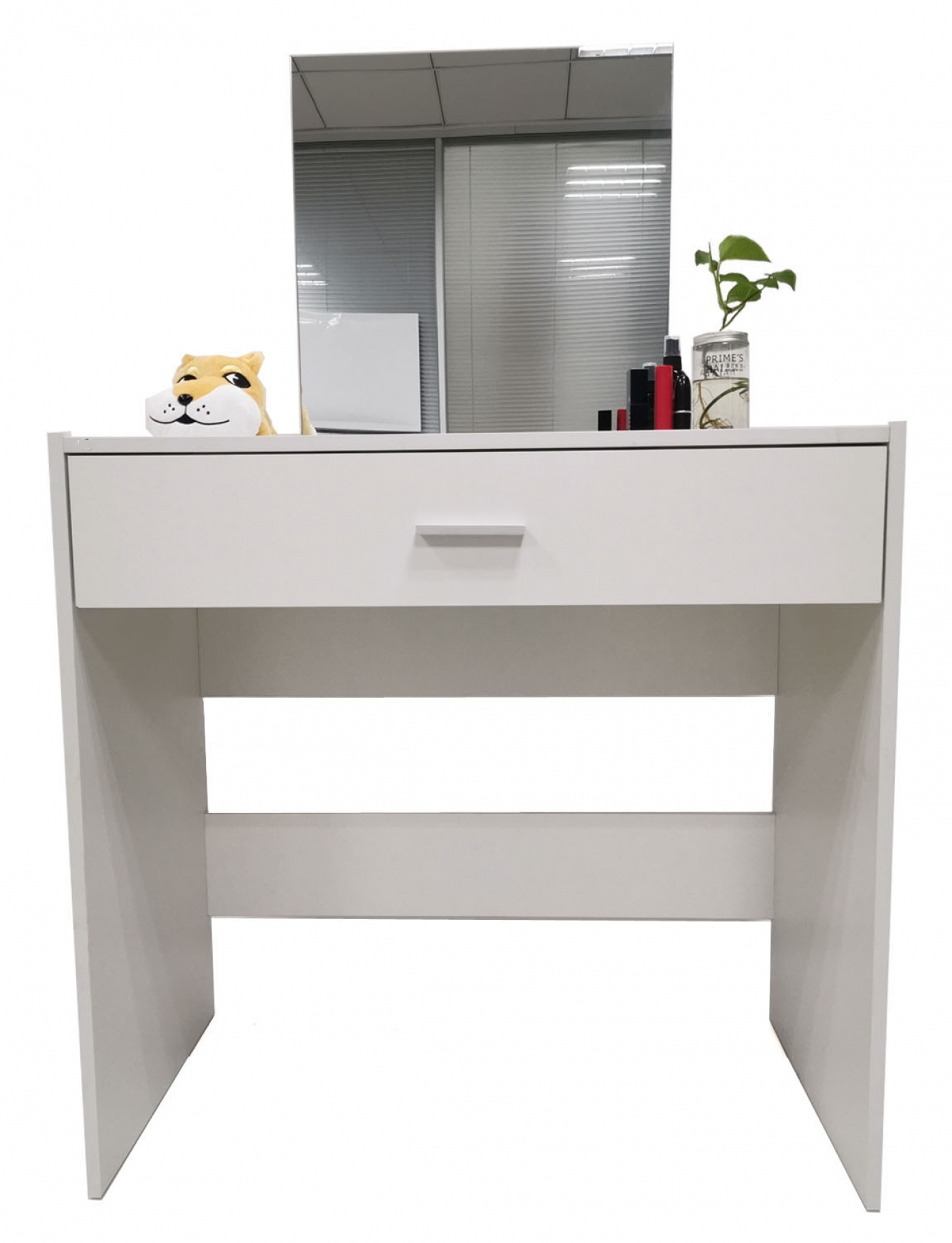 Kaptafel make up visagie opmaaktafel met spiegel en lade wit - alternatieve afbeelding
